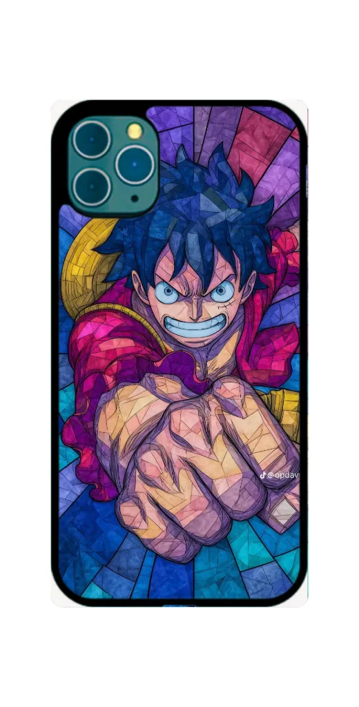Gomu Gomu No Pistol- Luffy Mosiac Glass Phone Cover